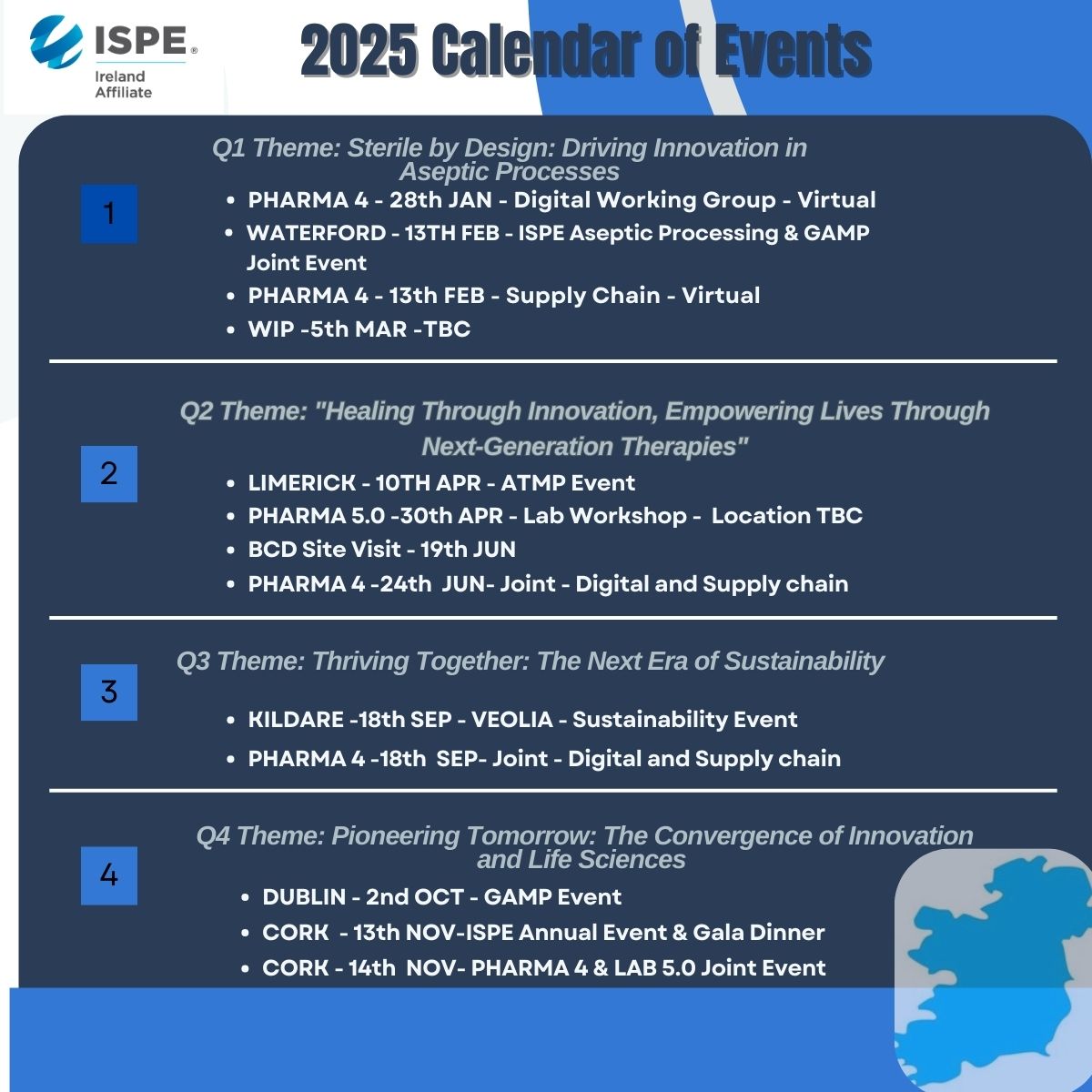 Calendar of Events 2025 Ireland Affiliate ISPE International